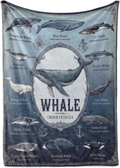 Whale Themed Flannel Blanket