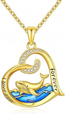 14K Gold Plated Whale Necklace