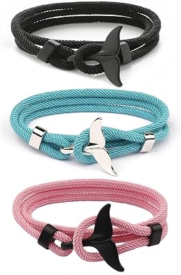 Whale Orca Tail Anchor Turtle Hook Bracelet