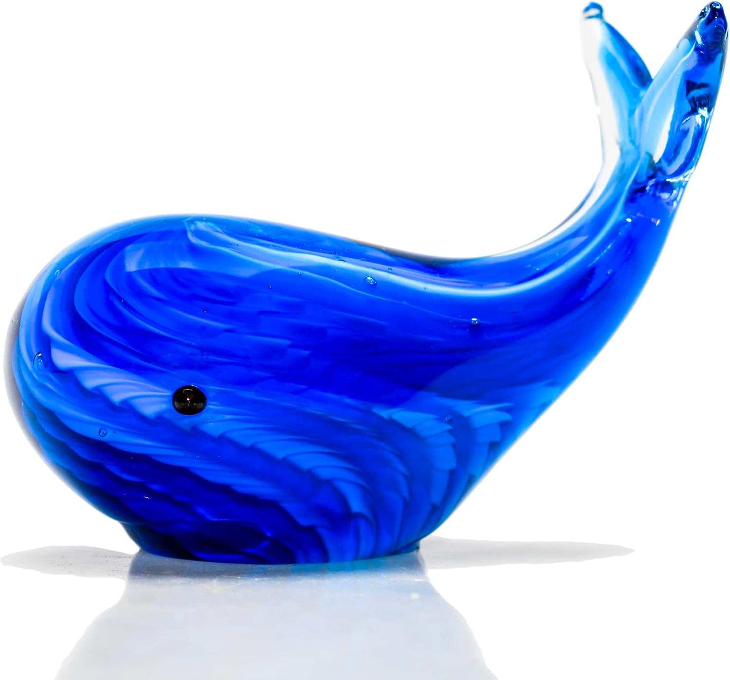 Blue Glass Whale Hand Blown Art Glass Whale Decor