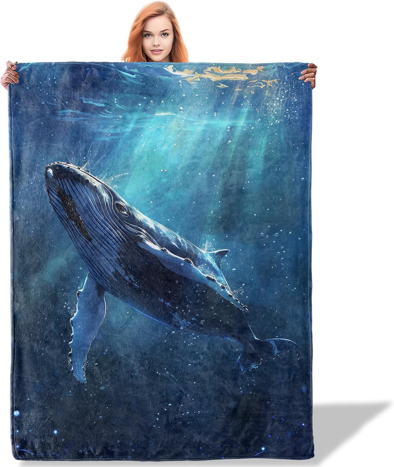 Ocean Whale Throw Blanket
