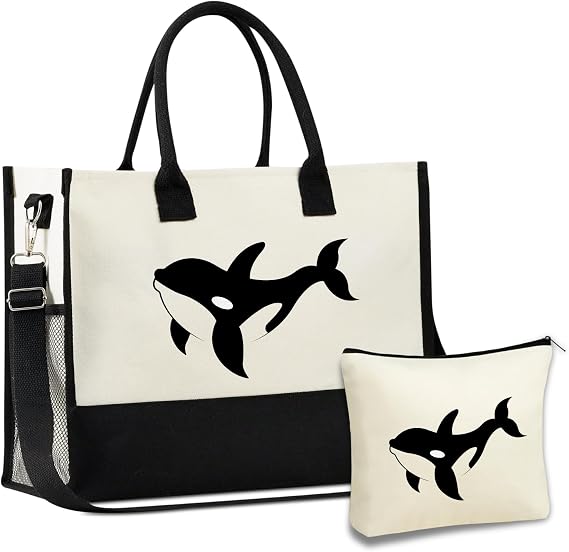 Orca Whale Themed Tote Bag