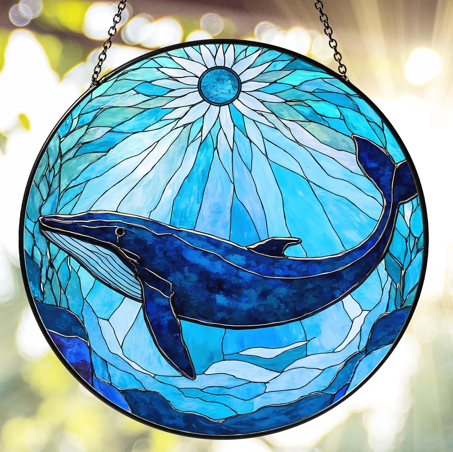 Whale Stained Glass Sun Catcher