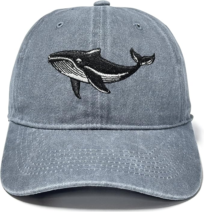 Whale Adjustable Embroidery Hat
