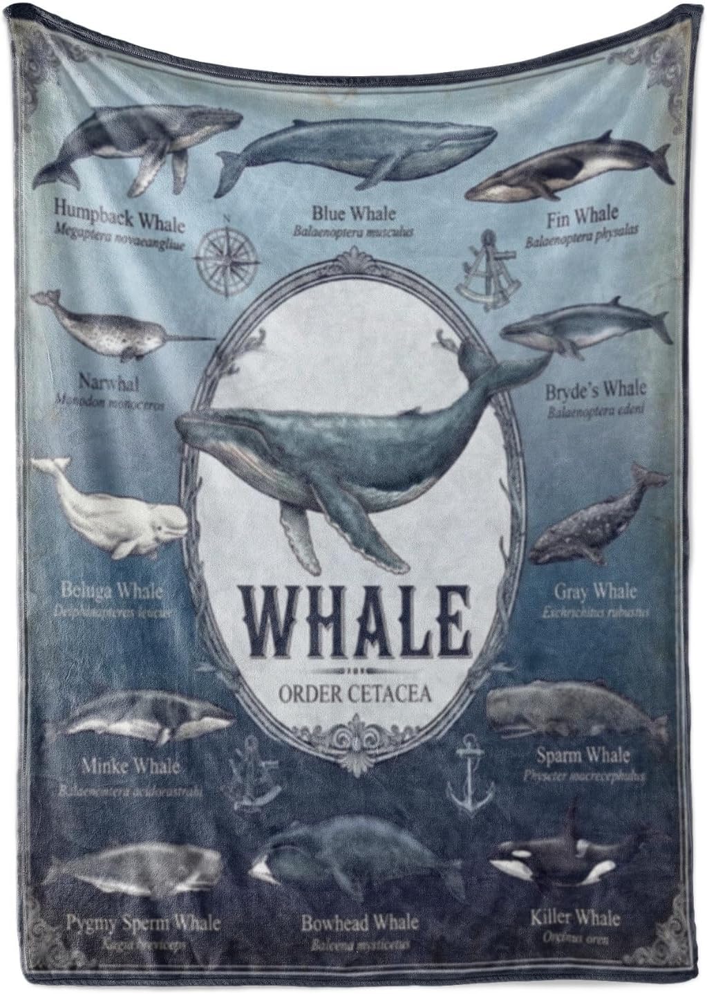 Whale Themed Flannel Blanket
